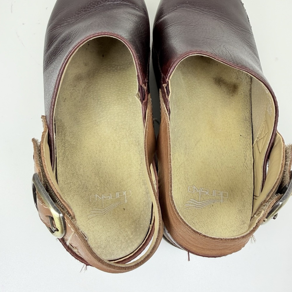 Dansko Merrin Brown Leather Slingback Clogs Women's 39 US 8.5-9 - Picture 14 of 15